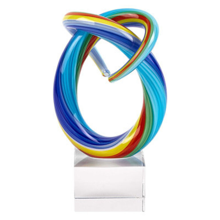 Caeleigh 6" Rainbow Murano Glass Modern Abstract Tabletop Sculpture