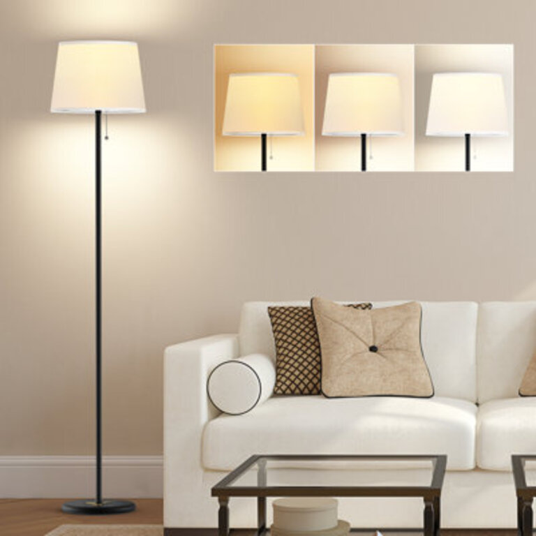 Garnon 61.4'' Standing Floor Lamp with 3-Way Dimmable Bulb Included for Living Room, Bedroom