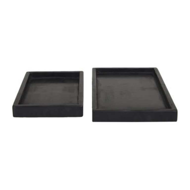 Marble Decor Tray with Raised Border Set