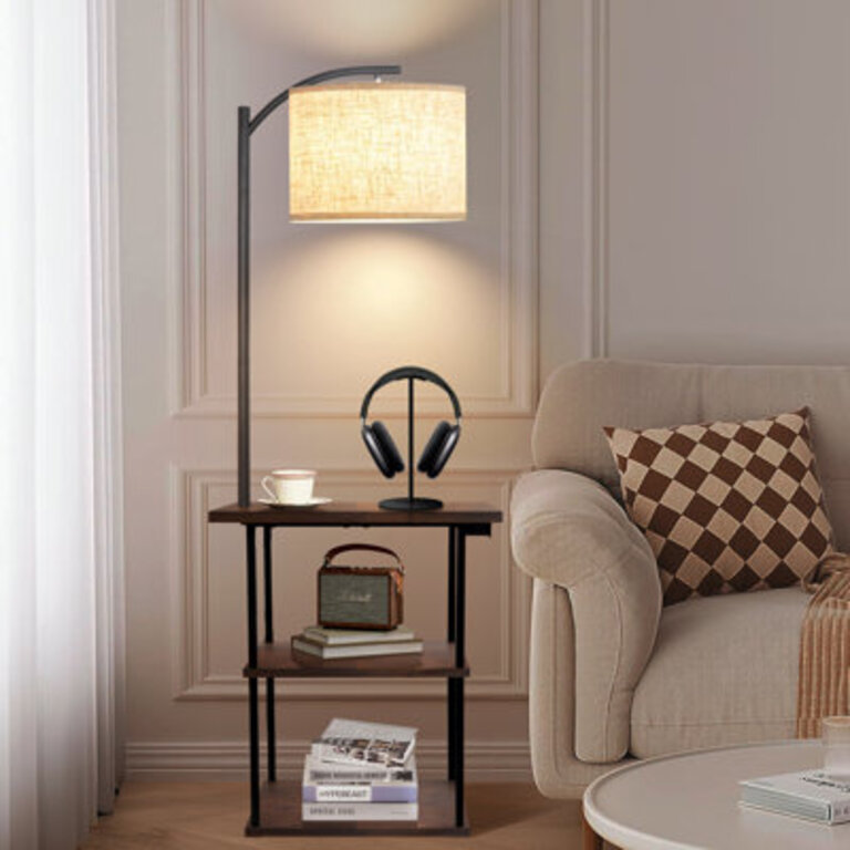 Kartrina 59.84'' Tray Table Floor Lamp with USB & Type-C & AC Port