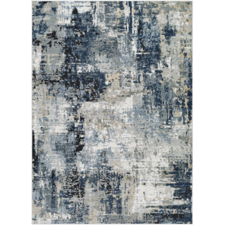 Cosey Abstract Navy/Gray Area Rug