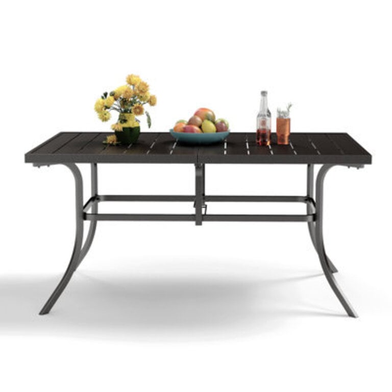 Aivo Rectangular Steel Outdoor Dining Table