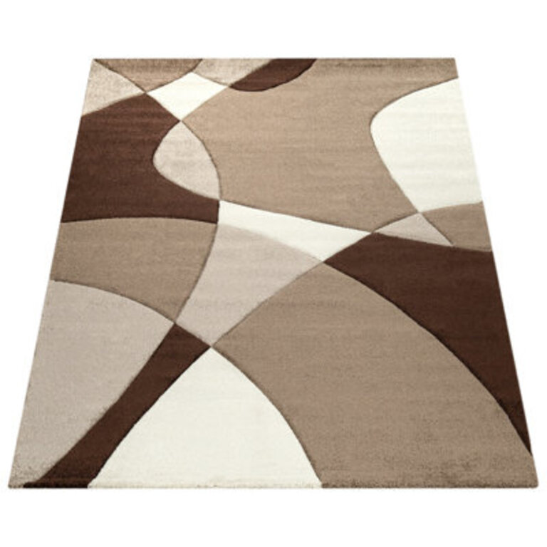 Cathalia Abstract Machine Woven Polypropylene Area Rug in Brown/Beige