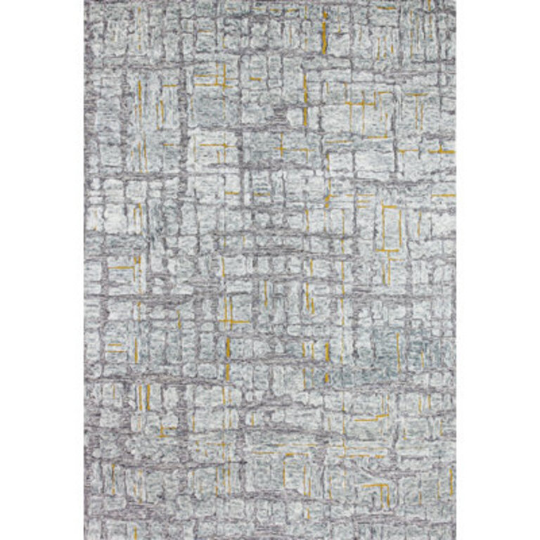 Brodi Abstract Handmade Tufted Wool Gray Area Rug