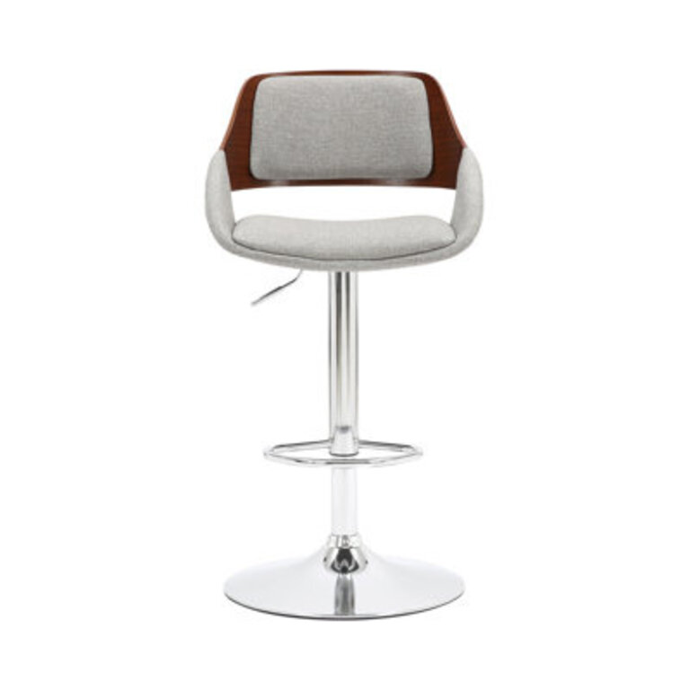 Katniss Swivel Adjustable Height Fabric Mid-Century Bar Stool