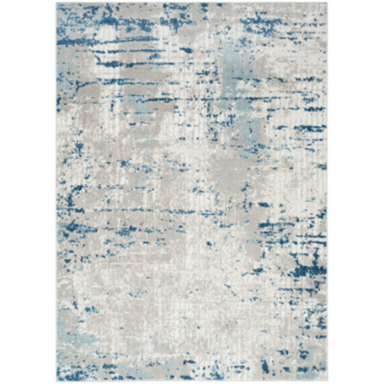 Alsup Abstract Modern Machine Woven Area Rug in Blue/Gray