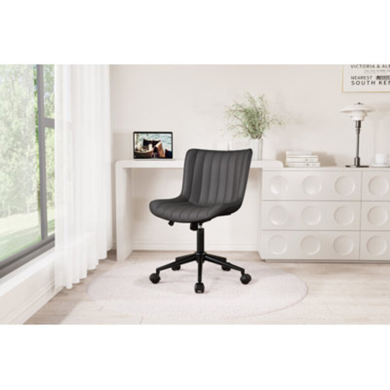 Brionni Leather Upholstered Home Office Desk Chair Swivel Task Chair Height Adjust Conference Chair