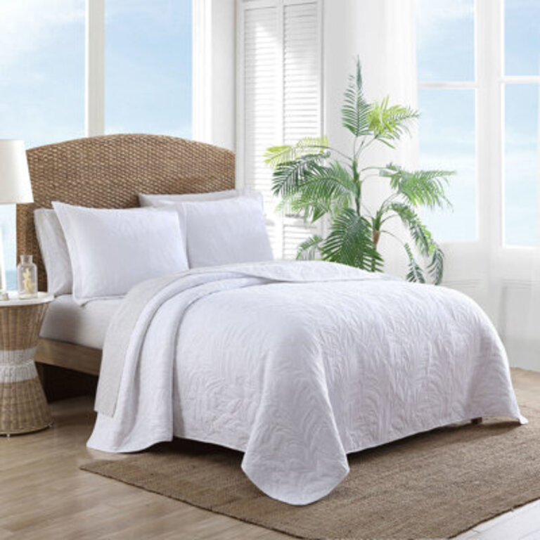 Tommy Bahama Solid Costa Sera Stitch Cotton Reversible Quilt