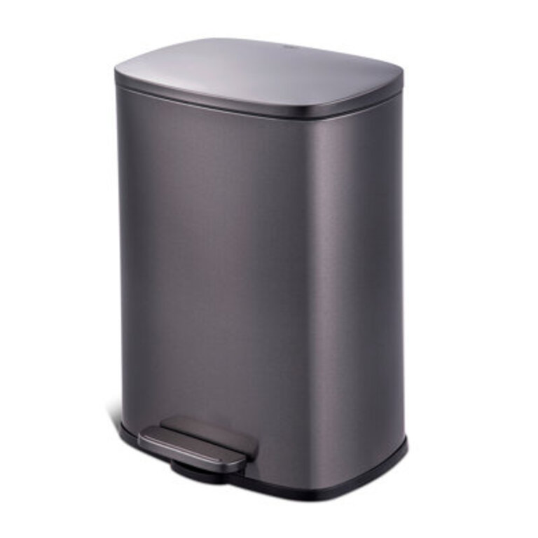 13.2 Gallon Stainless Steel Rectangular Step On Kitchen Trash Can