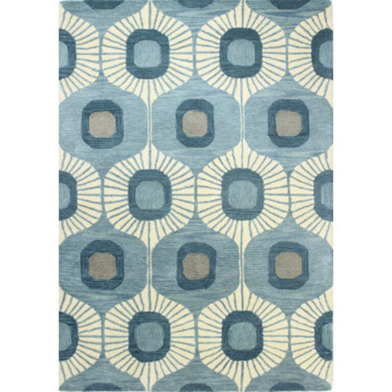 Hemmer Abstract Wool Light Blue Area Rug
