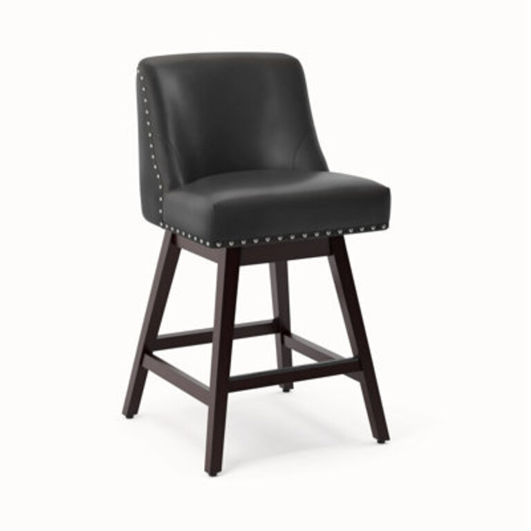 Jhonson Swivel Upholstered Counter Stool with Solid Wood Frame