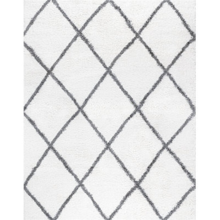 Audet Shag White Rug