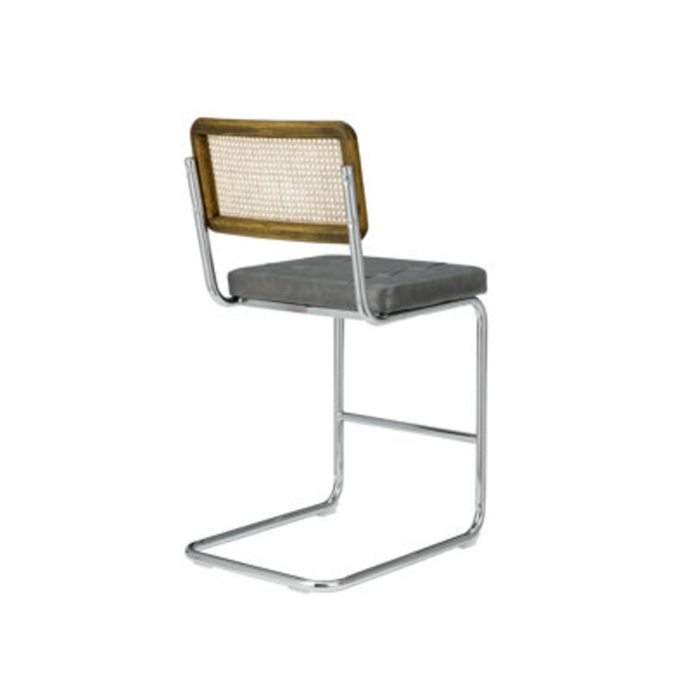 Bohanan 26.18" PU Leather Upholstered Rattan Back Bar & Counter Stool
