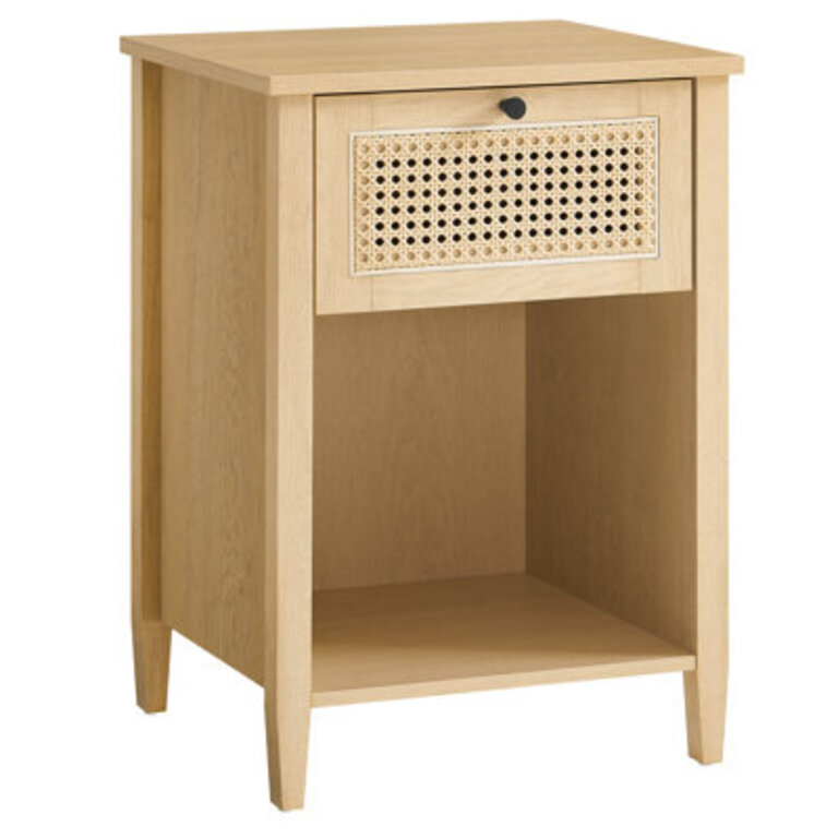 Sabeeka Boho Nightstand, Bedside Table with Drawer