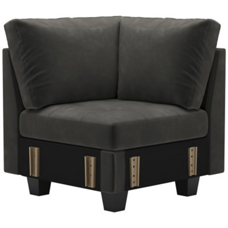 Velvet Armless Chair, Corner Seat Module For Modular Sectional Corner Sofa