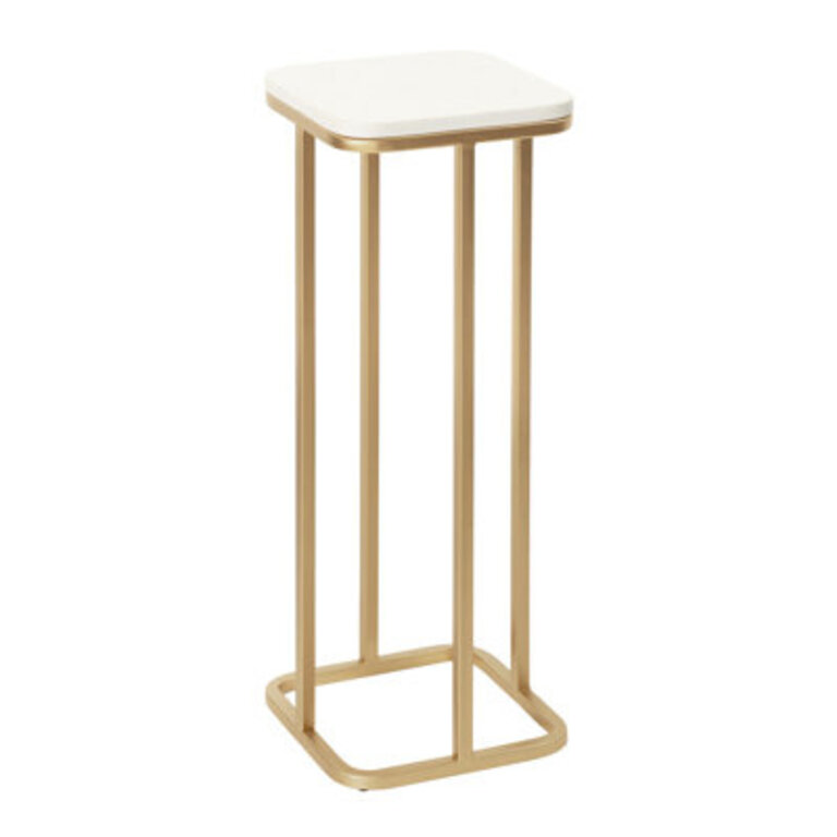Marble and Metal Square Drink Table