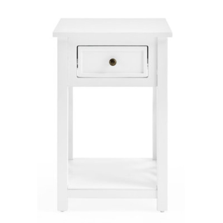 Lund 15.75" Wide Rectangular End Table With 1 Drawer And 1 Shelf