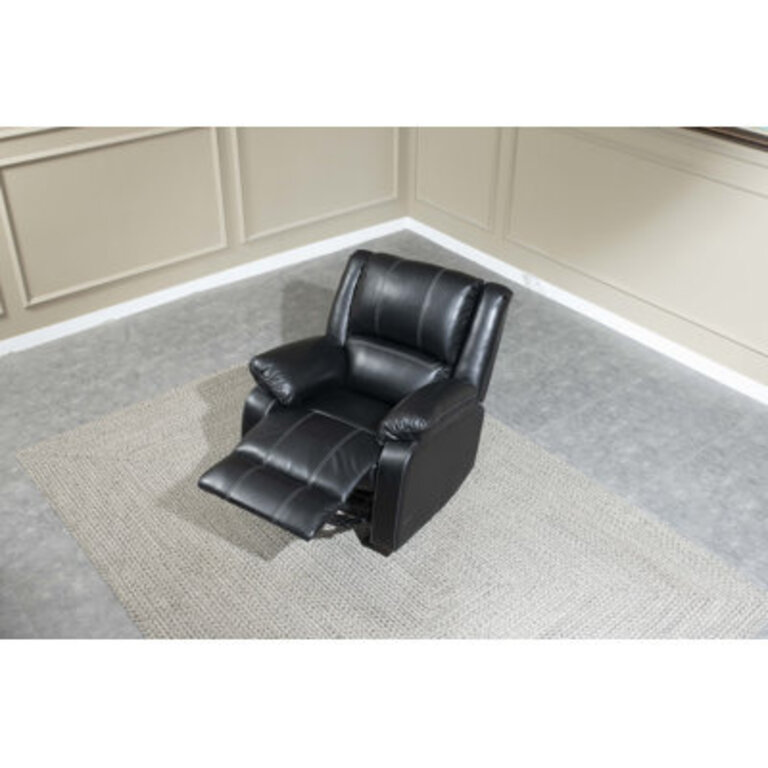 Modern PU Leather Upholstered Motion Recliner with Pillow Top Armrest, Rocker Recliner