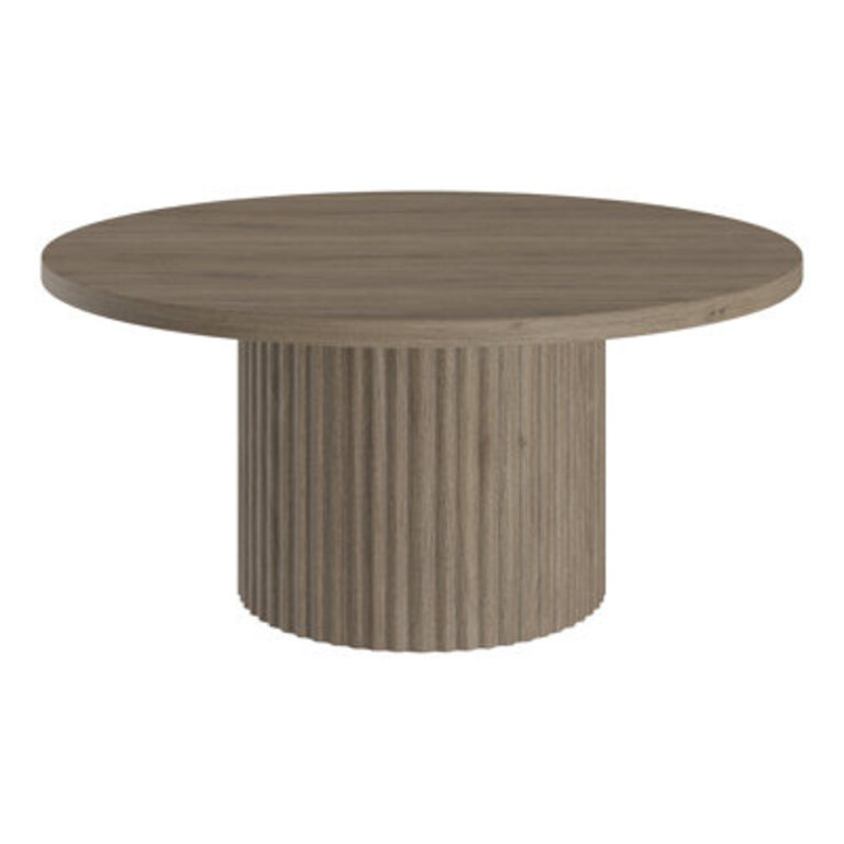 Minneota 32" Wide Round Coffee Table in Black Grain