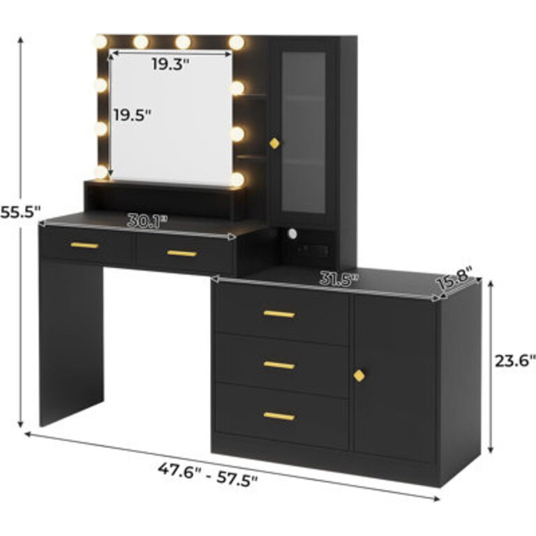 Caryol Vanity Makeup Vanity with Lights
