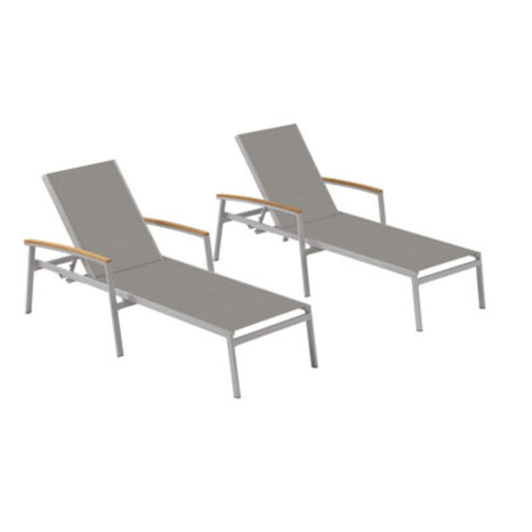 Travira Outdoor Powder Coated Aluminum Chaise Lounge Set