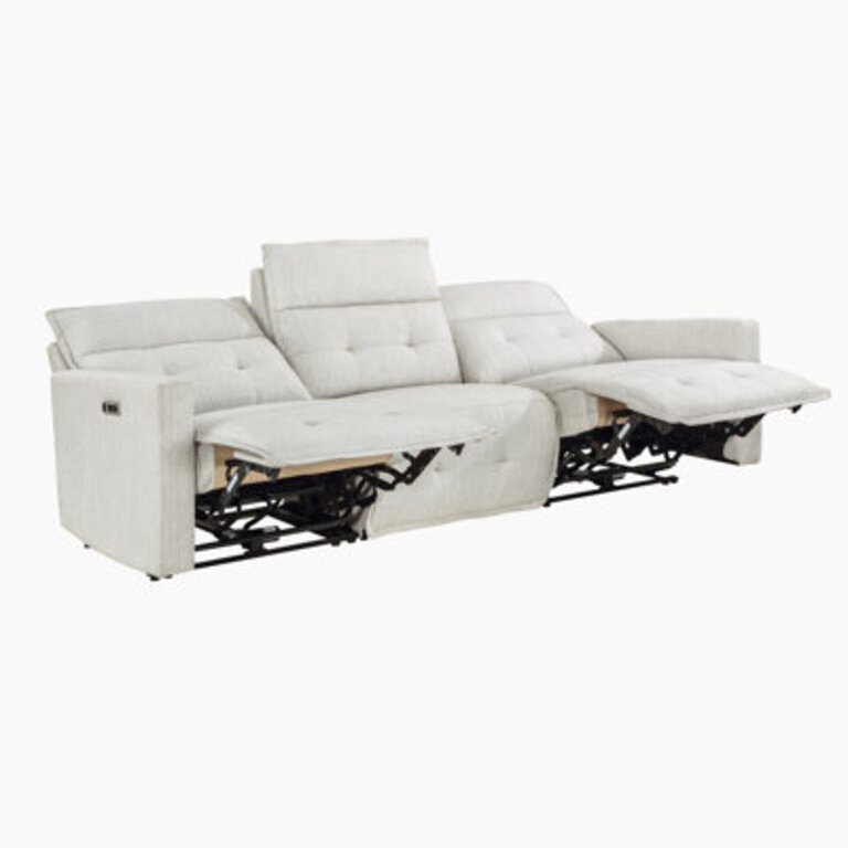 Niehaus 105" Modern Wall-Hugger Power Double Reclining Sofa with Power Headrests