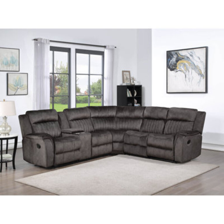 Adeodato 5 - Piece Velvet Reclining Sectional