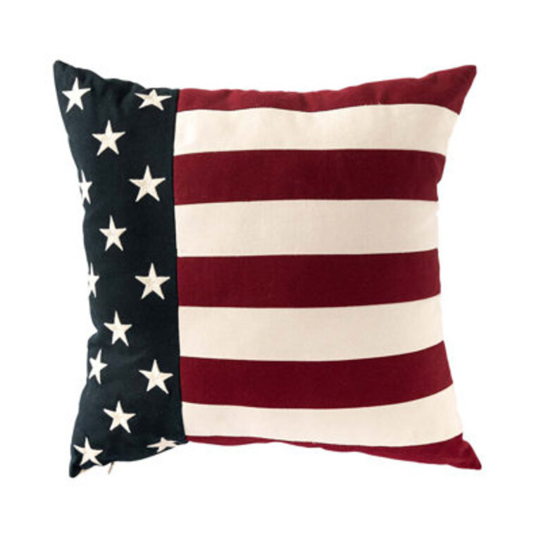 Indoor/Outdoor Patriotic Stripes Throw Pillow