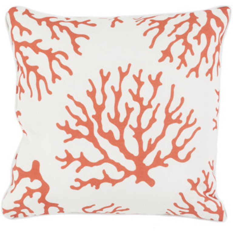 Coral Geometric Indoor/Outdoor Throw Pillow