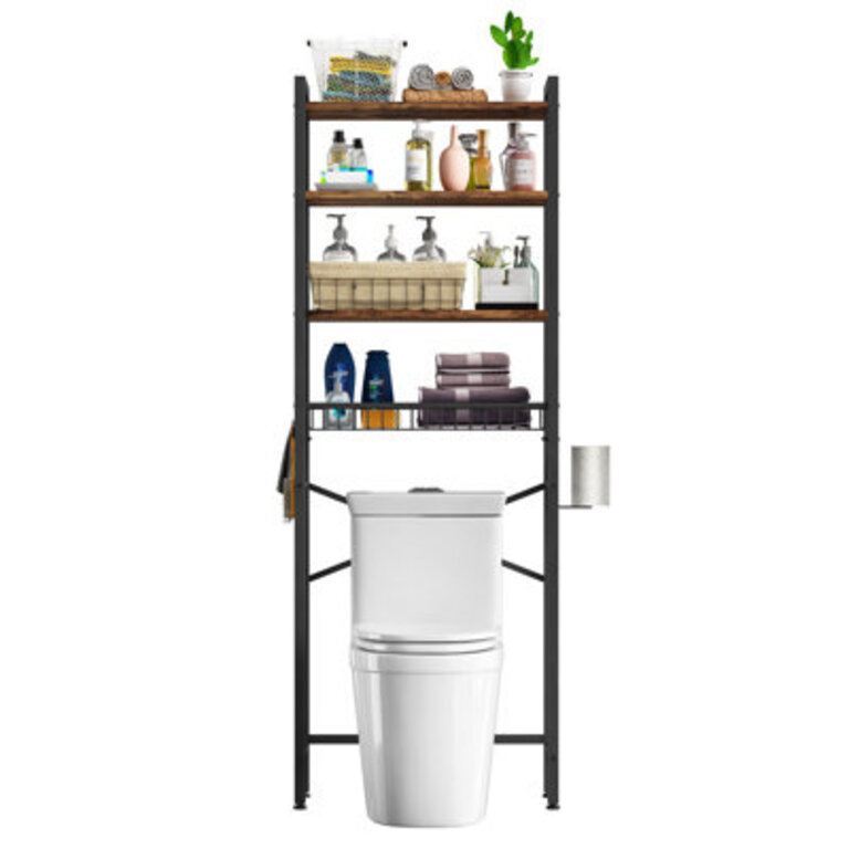Agassiz Metal Adjustable Freestanding Over The Toilet Storage