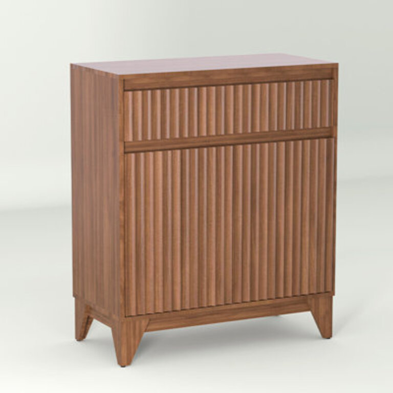 Dejesus 38" Tall 2 - Door Accent Cabinet With Adjustable Shelf, Waveform Fluted Panel