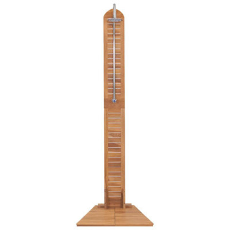 80.3" H Steel/Wood Free Standing Outdoor Shower with Detachable Shower Head