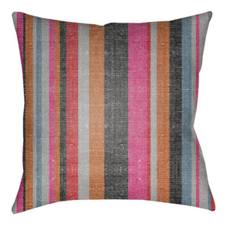 Lolita Lilac Striped Indoor/Outdoor Reversible Throw Pillow
