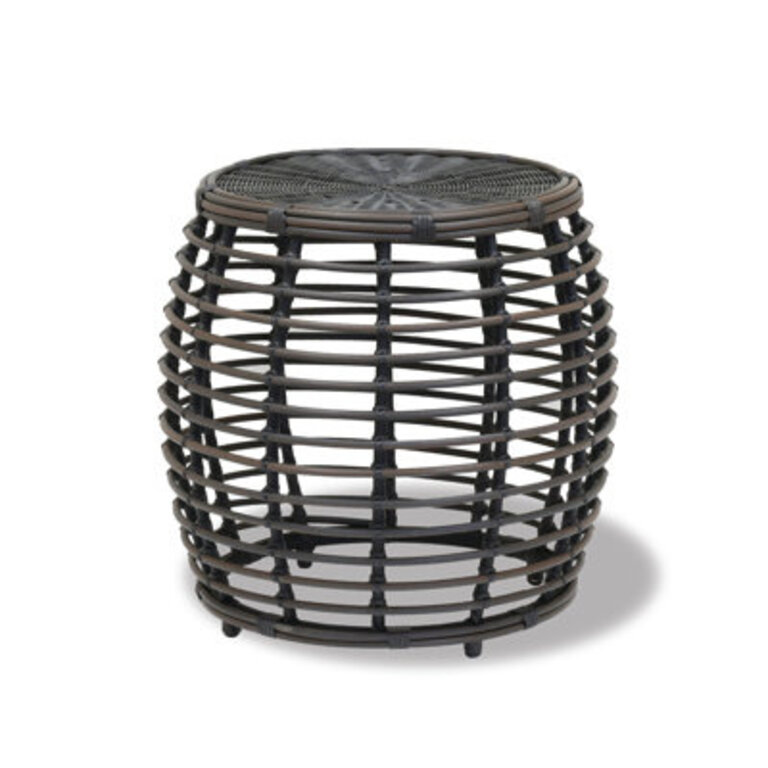 Caliope Round Resin Wicker Outdoor Side Table