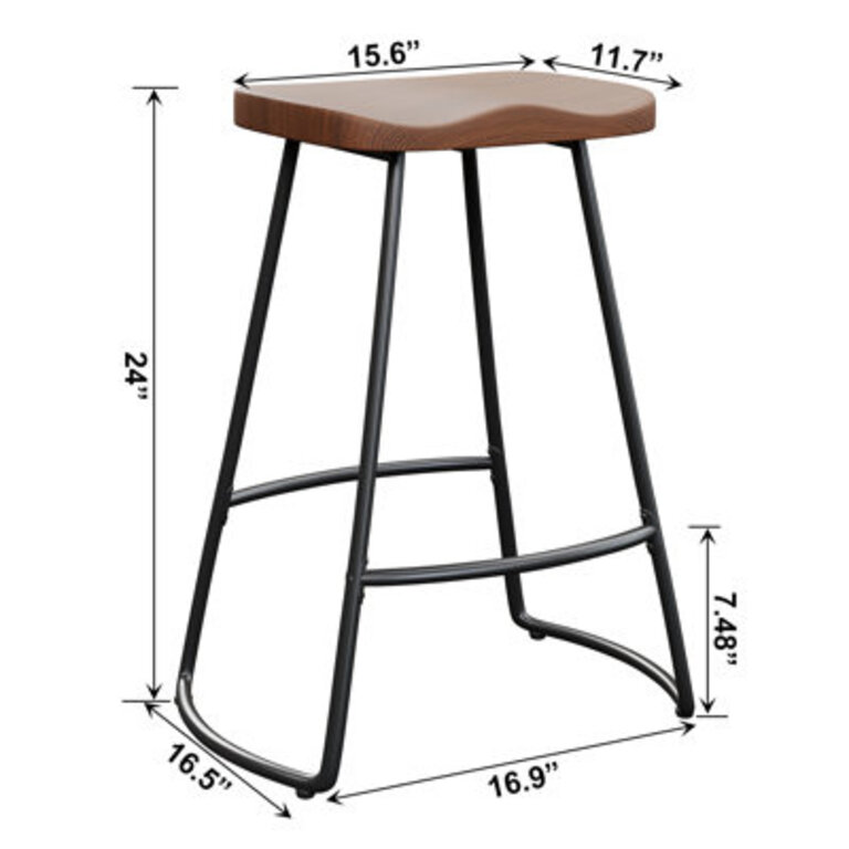 Rodriques Counter Stool with Metal Frame