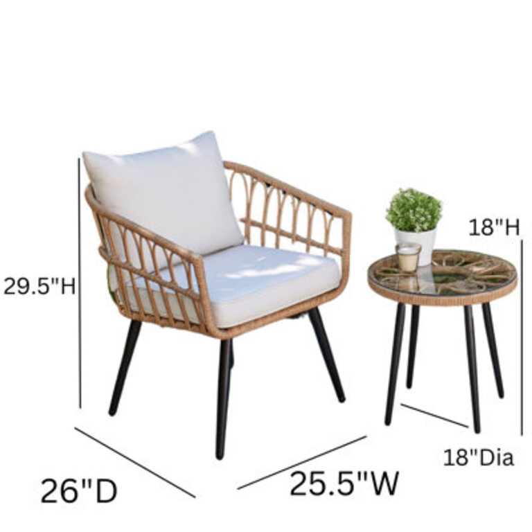 Byron 2 - Person Patio Conversation Sets with Cushions