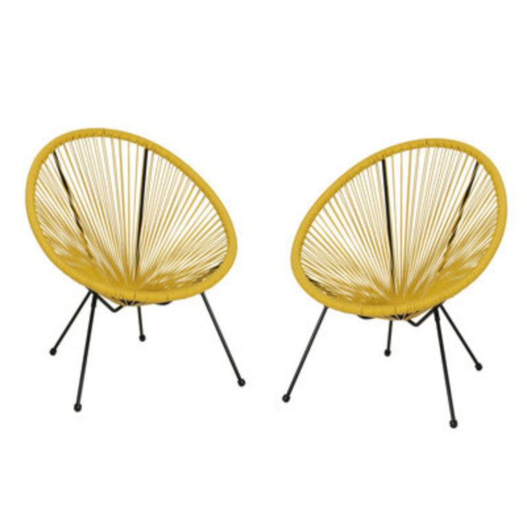 Set of 2 Outdoor Hammock Weave Patio Chairs