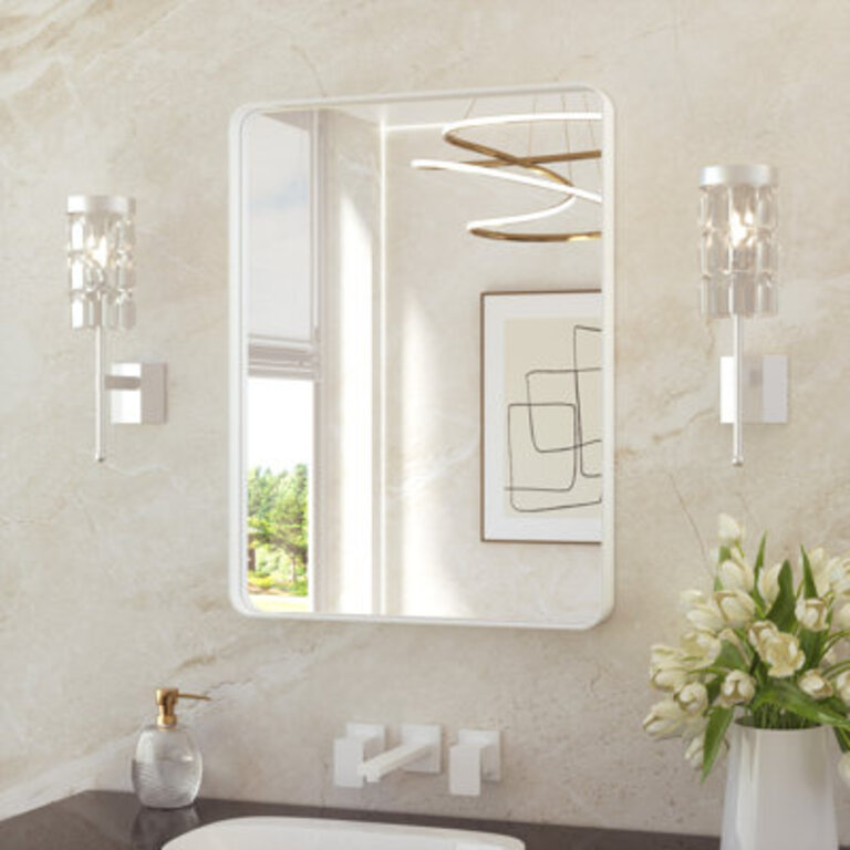 Leaderville 1.2" Thick Aluminum Framed Bathroom Mirror, Decorative Mirror Wall Mirror with Tempered Glass, French Cleat Mounted