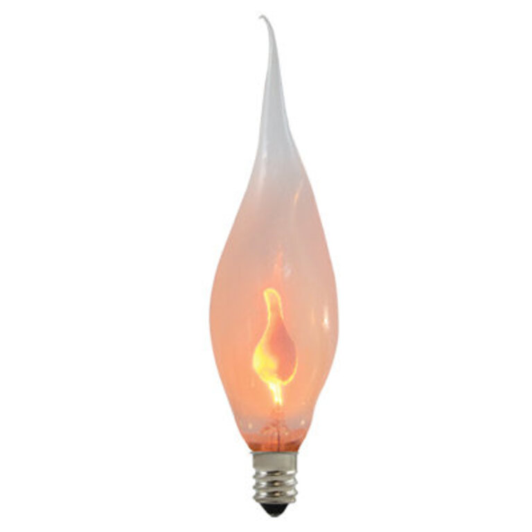 Incandescent CA5 Candelabra Screw Base (E12) Light Bulb, 3 Watt, Silicone Flame Shaped