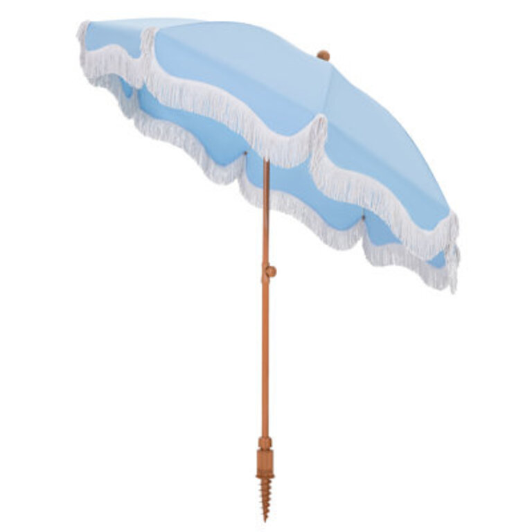 Sharniece 7ft Patio Umbrella with Fringe Outdoor Tassel Umbrella