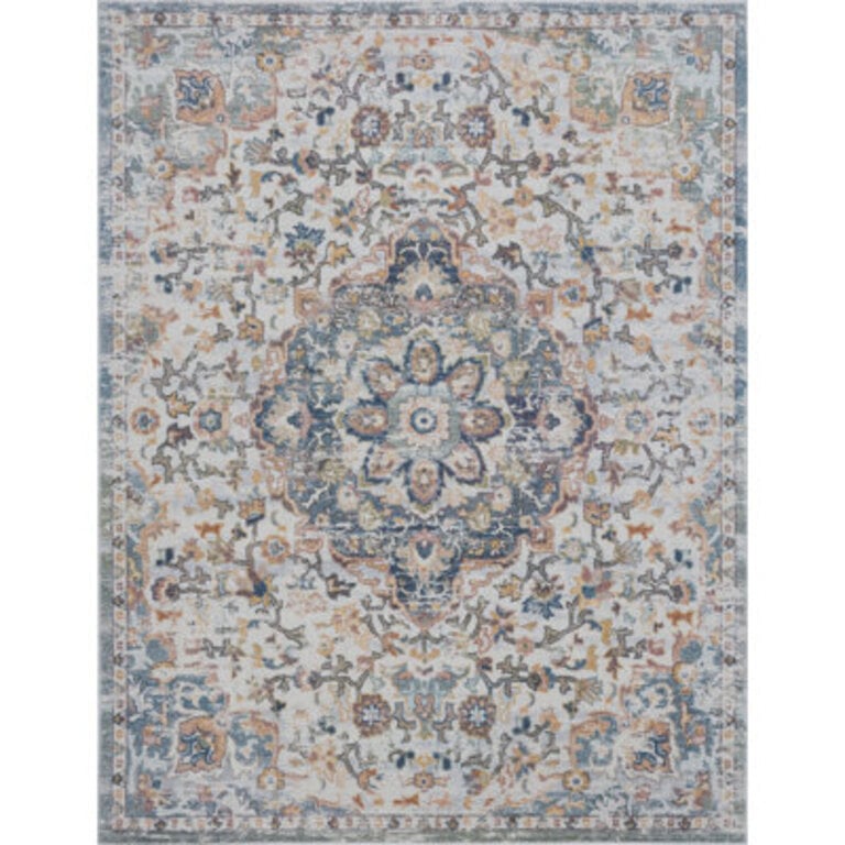 Estrella Oriental Cream/Light Green/Blue/Light Pink Area Rug