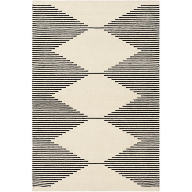 Mueller Handmade Tufted Wool Ivory/Black Rug