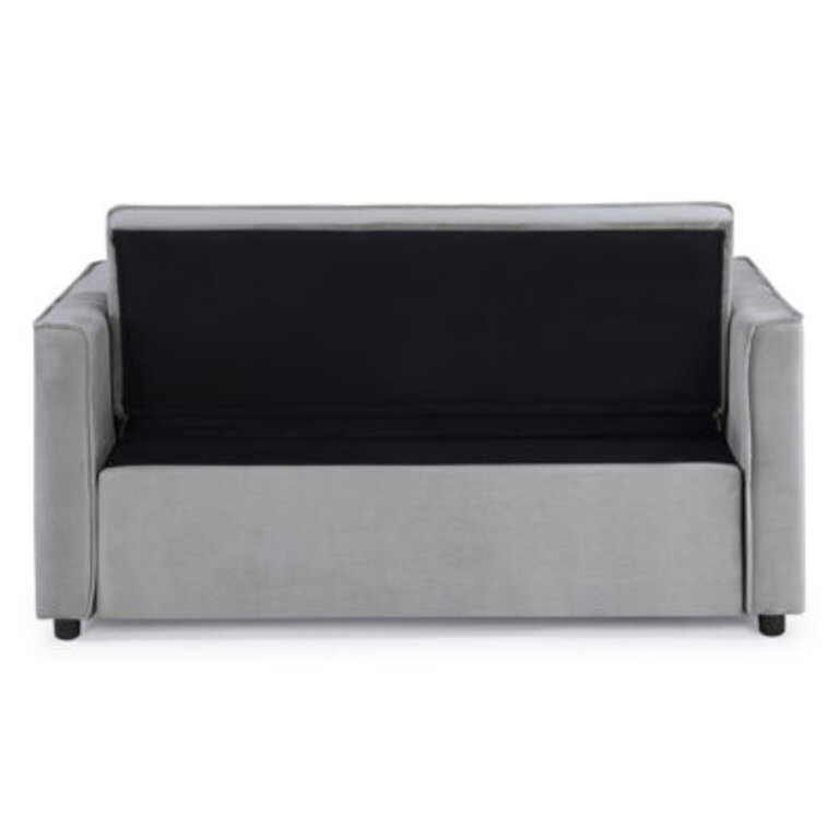 Yasirah 55" Wide Contemporary Solid Color Velvet Tufted Back Twin Sofa Beds with Pocket Storage