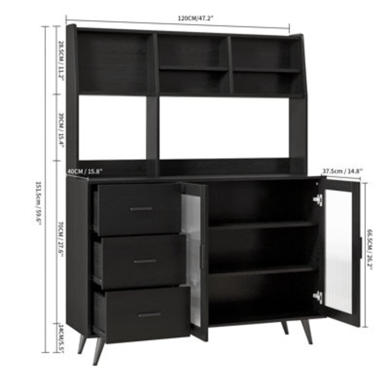 Jennylee 59.6'' Kitchen Pantry
