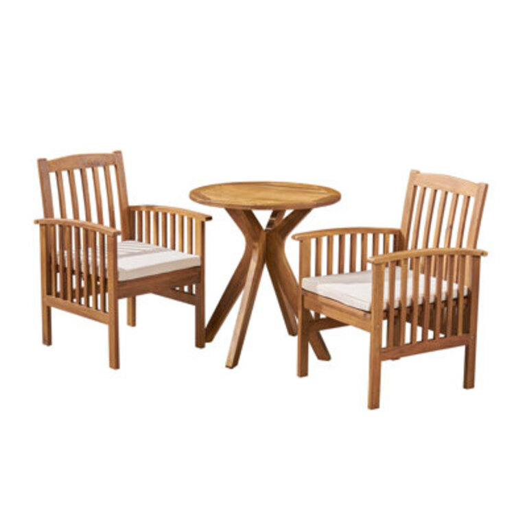 Figgs Patio 3 Piece Bistro Set with Cushions