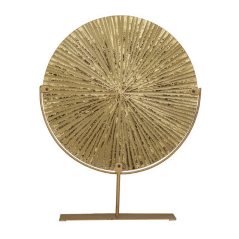 Vonny Metal Carved Starburst Decorative Sculpture with Stand