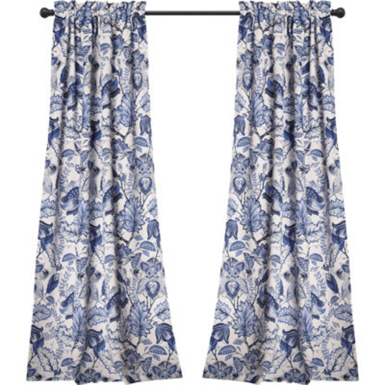 Jacobean Garden Polyester Room Darkening Curtain Pair