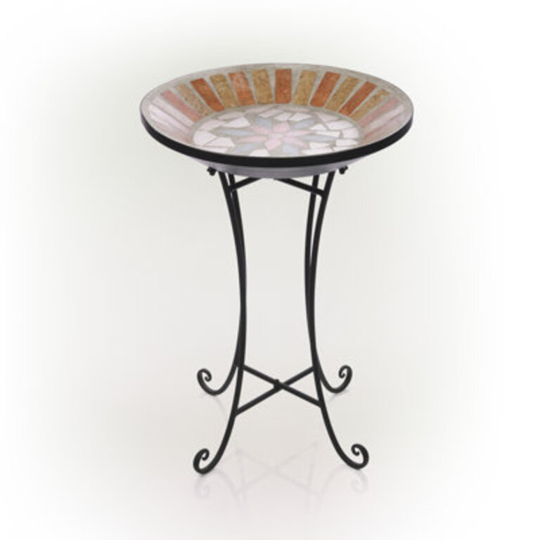 Ulus Glass Mosaic Birdbath