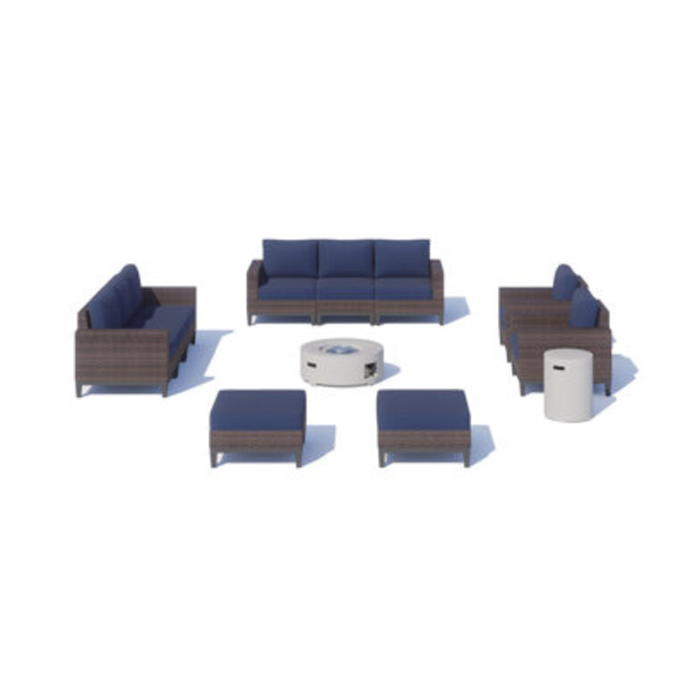 Breiden Wicker 8 - Person Patio Conversation Sets with Cushions
