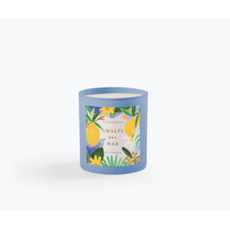 Amalfi Del Mar Scented Jar Candle with Glass Holder